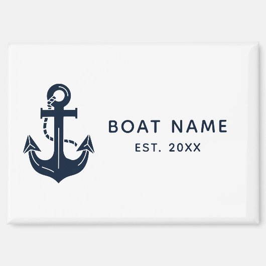 Benutzerdefinierter nautischer Bootsname Anker Magnet (Vorderseite)