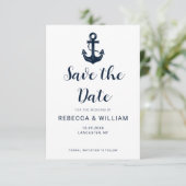 Benutzerdefinierter nautischer Bootsname Anker Save The Date (Stehend Vorderseite)