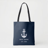 Benutzerdefinierter nautischer Bootsname Anker Tasche (Vorderseite)