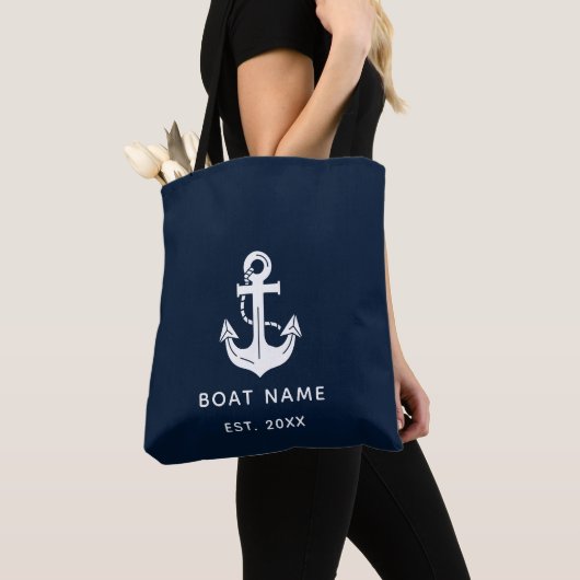 Benutzerdefinierter nautischer Bootsname Anker Tasche (Von Nahem)