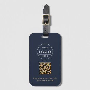 Benutzerdefinierter Navy-Blauer QR-Code Corporate Gepäckanhänger