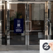 Benutzerdefinierter Navy-QR-Code | Google Reviews  Fensteraufkleber (Büro Tür)