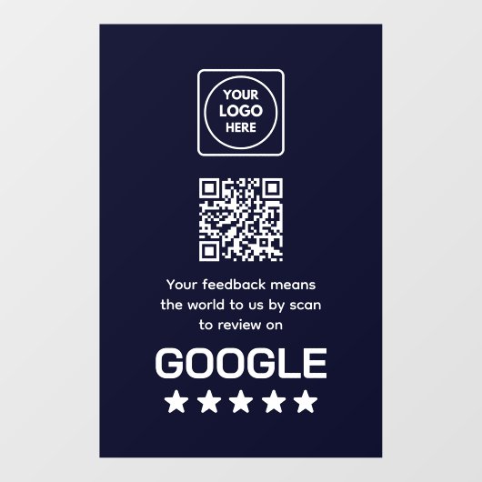 Benutzerdefinierter Navy-QR-Code | Google Reviews  Fensteraufkleber (Blatt)