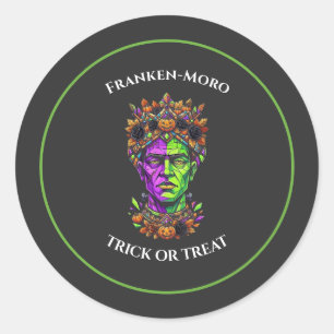 Benutzerdefinierter Neon-Halloween-Frankenstein-Au Runder Aufkleber