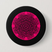 Benutzerdefinierter Neon Web Mandala Button - Rosa (Vorderseite)