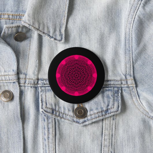 Benutzerdefinierter Neon Web Mandala Button - Rosa (Beispiel)