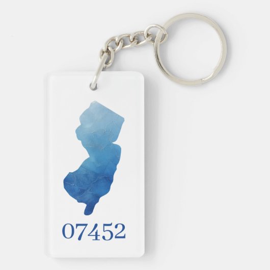 Benutzerdefinierter New Jersey-Staat Form Zip-Code Schlüsselanhänger (Rückseite)