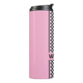 Benutzerdefinierter Niedlich rosa Race Sport Strip Thermosbecher (Nach links gedreht)