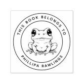 Benutzerdefinierter Niedlicher Frosch Dieses Buch Permastempel (Design)