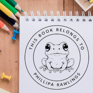 Benutzerdefinierter Niedlicher Frosch Dieses Buch Permastempel