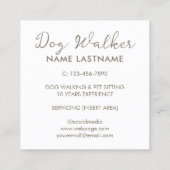 Benutzerdefinierter Niedlicher Hundeschlittingdien Quadratische Visitenkarte (Rückseite)