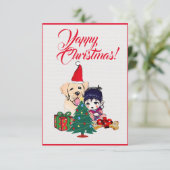 Benutzerdefinierter Niedlicher Labrador Hund mit G Dankeskarte (Stehend Vorderseite)