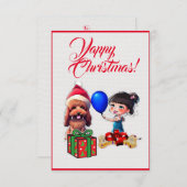 Benutzerdefinierter Niedlicher Poodle Hund mit Gir Dankeskarte (Vorne/Hinten)