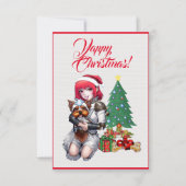 Benutzerdefinierter Niedlicher Yorkie-Hund mit Gir Dankeskarte (Vorderseite)