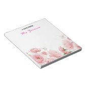 Benutzerdefinierter Notepad mit Blume, Personalisi Notizblock (angewinkelt)
