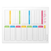 Benutzerdefinierter Notepad wöchentlich auflisten Notizblock (Vorderseite)