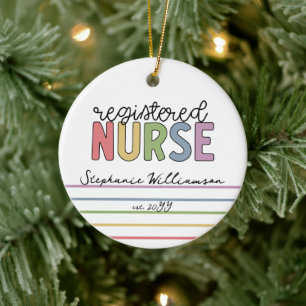 Benutzerdefinierter Nurse RN Nurse Abschluss Niedl Keramik Ornament