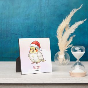 Benutzerdefinierter Nymphensittich mit Weihnachtsm Fotoplatte