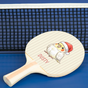 Benutzerdefinierter Nymphensittich mit Weihnachtsm Tischtennis Schläger