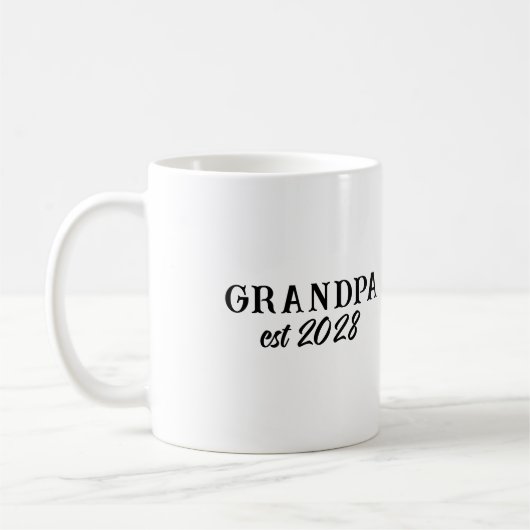 Benutzerdefinierter Opa Etablierte Retro-Typografi Kaffeetasse (Links)