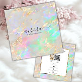 Benutzerdefinierter Opal Glow Gold Akzent Telefonnummerkarte