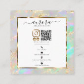 Benutzerdefinierter Opal Glow Gold Akzent Telefonnummerkarte (Rückseite)