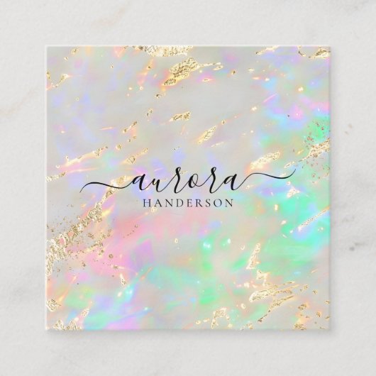 Benutzerdefinierter Opal Glow Gold Akzent Telefonnummerkarte (Vorderseite)