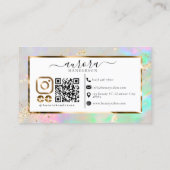 Benutzerdefinierter Opal Glow Gold Akzent Visitenkarte (Rückseite)