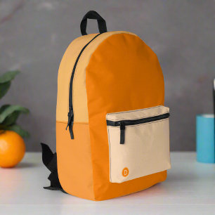 Benutzerdefinierter Orange Anfangsname Niedlich St Bedruckter Rucksack