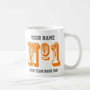 Benutzerdefinierter orangefarbener Fan Nummer 1 Sp Kaffeetasse