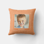 Benutzerdefinierter orangefarbener Foto Kissen (Rückseite)