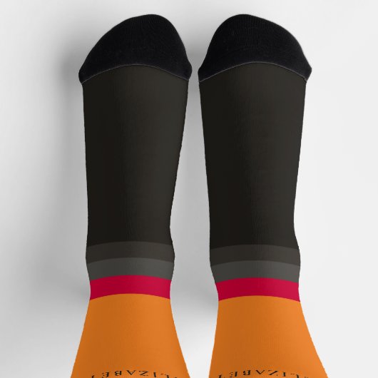 Benutzerdefinierter orangefarbener rosafarbener Fa Socken (Oben)
