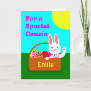 Benutzerdefinierter Ostern für Cousin, Name hinzuf Feiertagskarte