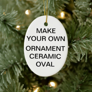 Benutzerdefinierter ovaler Porzellan-Weihnachtsbau Keramik Ornament