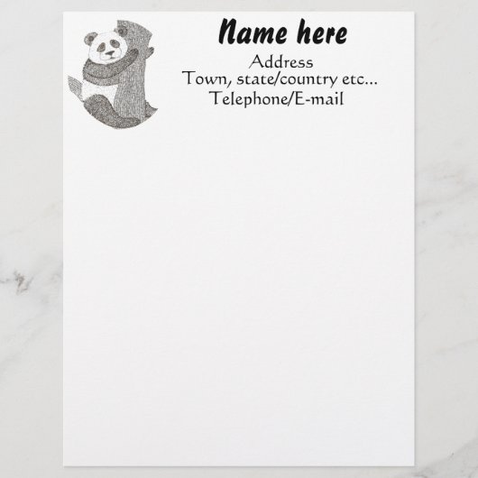 Benutzerdefinierter Panda Bär Briefkopf (Vorderseite)