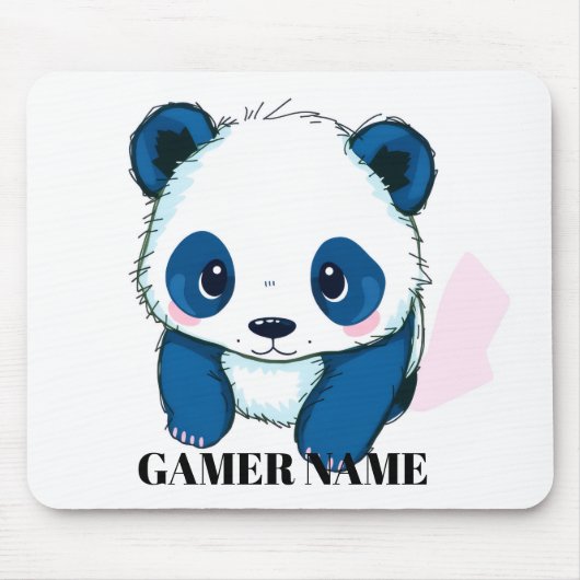 Benutzerdefinierter Panda-Name Mousepad (Vorne)