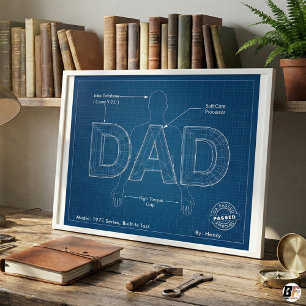 Benutzerdefinierter Papa-Blueprint-Poster - Lustig Poster