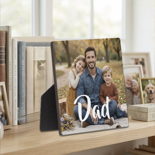 Benutzerdefinierter Papa Established Modern Script Fotoplatte
