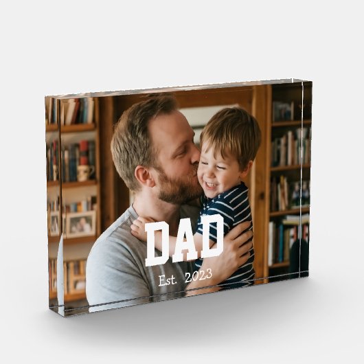 Benutzerdefinierter Papa Established Moderner Fett Fotoblock (Links)