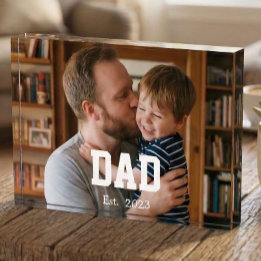 Benutzerdefinierter Papa Established Moderner Fett Fotoblock