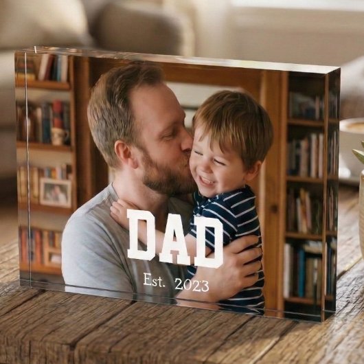 Benutzerdefinierter Papa Established Moderner Fett Fotoblock