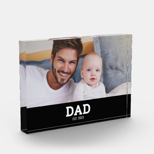 Benutzerdefinierter Papa Modern Etabliert Fotoblock (Links)