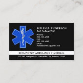 Benutzerdefinierter paramedizinischer EMS EMT Ambu Visitenkarte (Vorderseite)