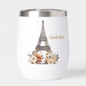 Benutzerdefinierter Paris Eiffelturm Schöne Blumen (Rückseite)