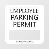 Benutzerdefinierter Parkausweis für Mitarbeiter un Fensteraufkleber (Blatt)