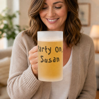 Benutzerdefinierter Partynamen-Zitat Mattglas Bierglas