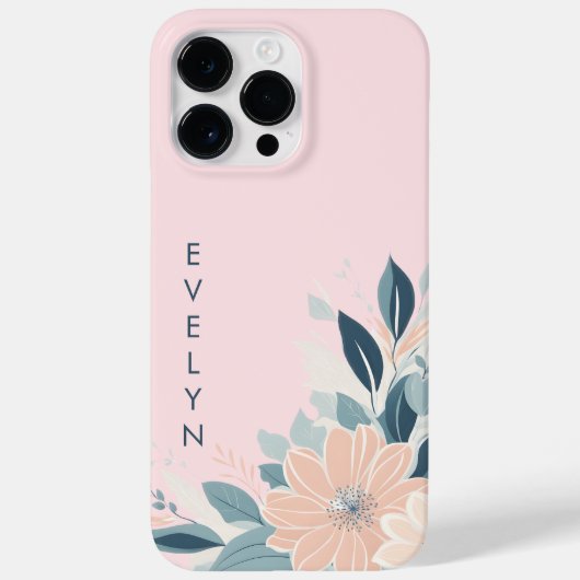 Benutzerdefinierter pastellfarbener Blumenrahmen F Case-Mate iPhone Hülle (Rückseite)