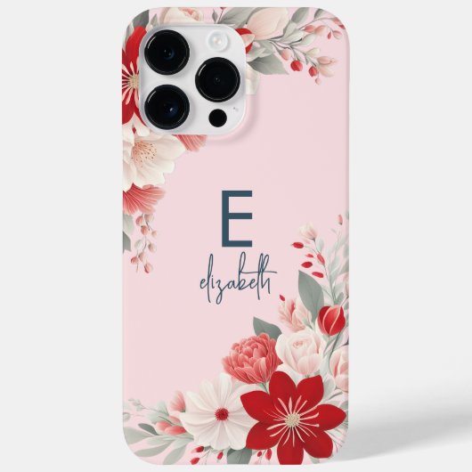 Benutzerdefinierter pastellfarbener Blumenrahmen F Case-Mate iPhone Hülle (Rückseite)