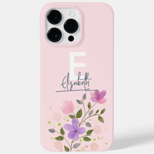 Benutzerdefinierter pastellfarbener Blumenrahmen F Case-Mate iPhone Hülle (Rückseite)