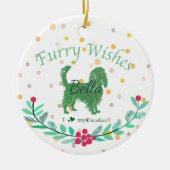 Benutzerdefinierter Pastellgrüner Cavalier King Ch Keramik Ornament (Vorne)